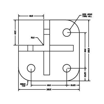 33-45452S-1SS MODULAR SOLUTIONS MOUNTING FOOT 2 SIDED FOR 45 X 45 CORNER MOUNT